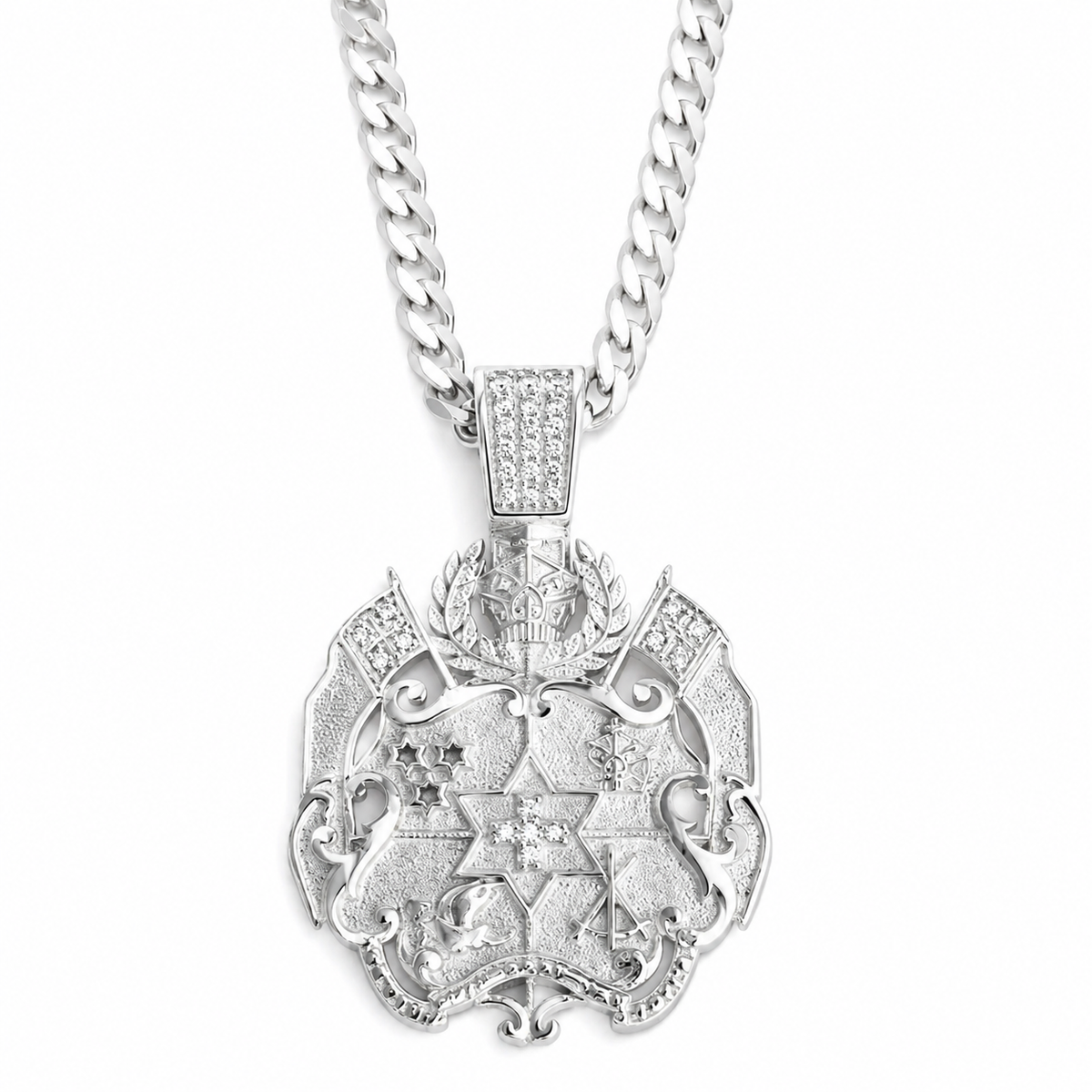 Sterling Silver Tongan Coat Of Arms Pendant